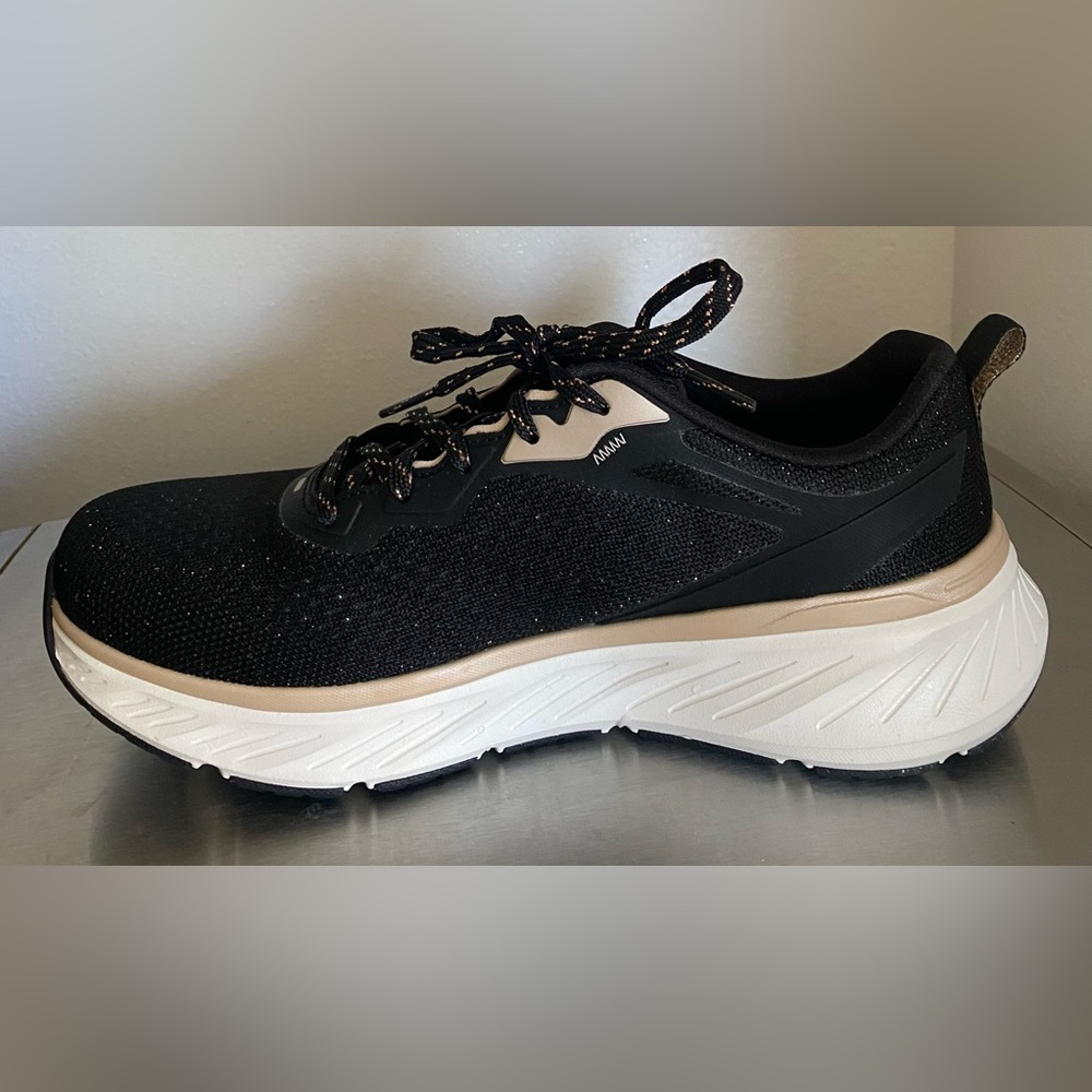 SKECHERS.. EDGERIDGE WOMENS EDGERIDGE BLACK AND GOLD SNEAKERS - Picture 10 of 16